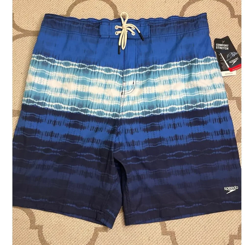 Speedo blue lemonade water repellent UPF 50+ swim trunks, 9” inseam, size XXL